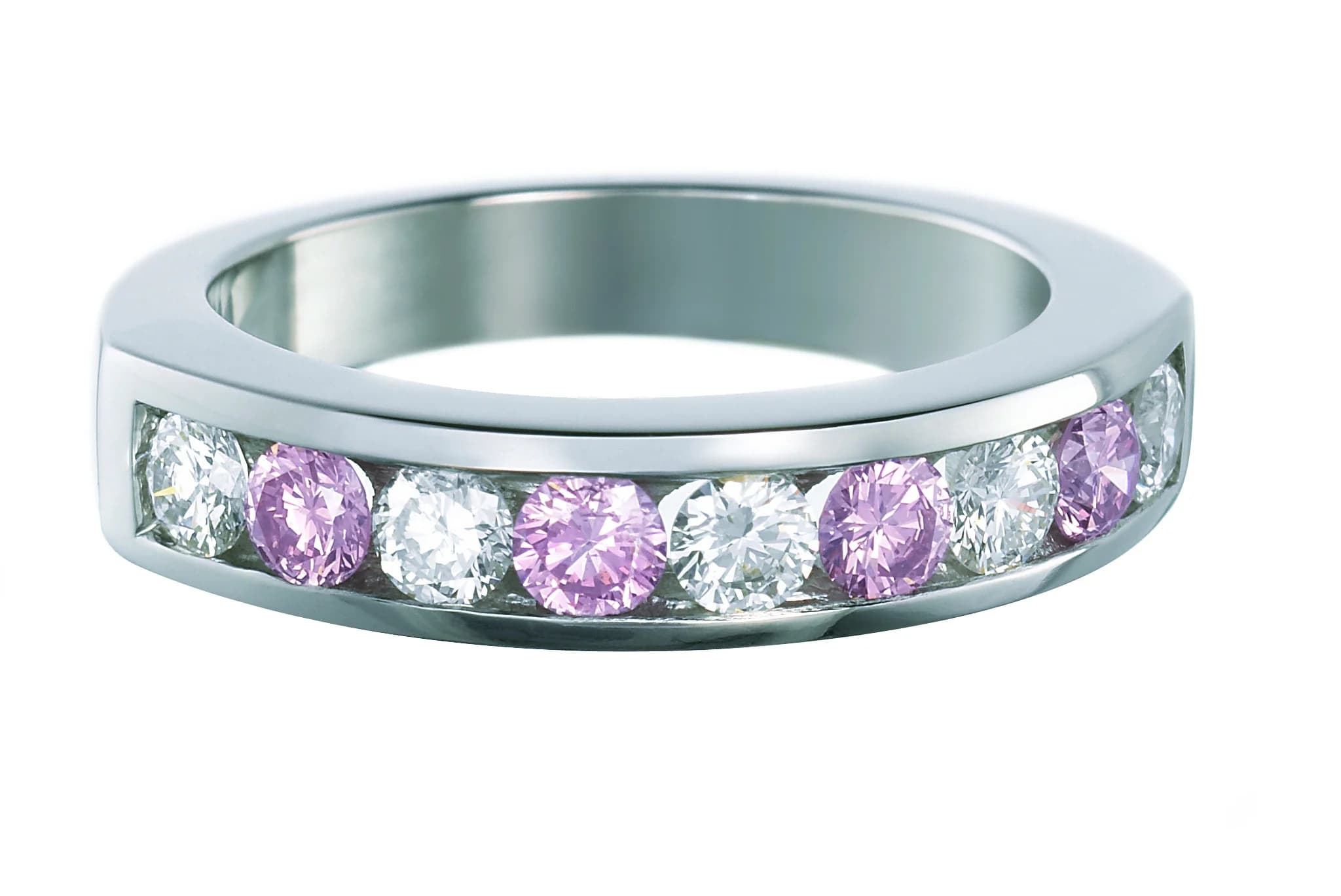 Pink & White Diamond Ring, bespoke jewellery design