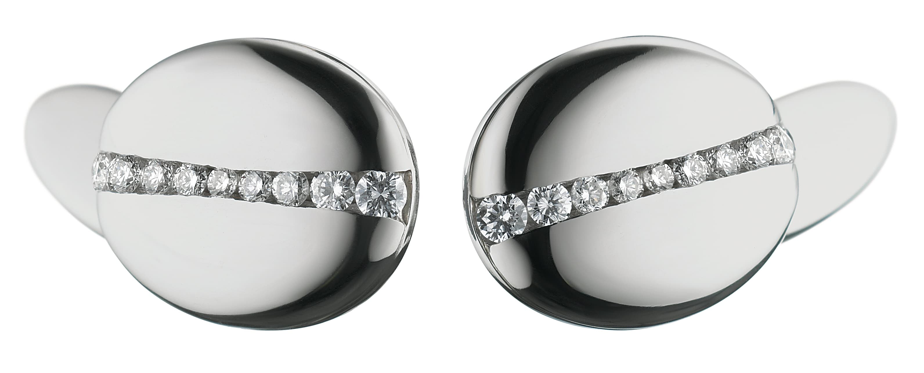 Diamond Line Cufflinks, diamond-set cufflinks by James Knight Jewellery