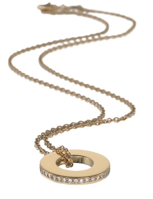 Gold Diamond-Set Circle Pendant, gold and diamond pendant by James Knight Jewellery
